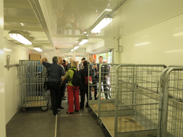 Inside view of the mobile depot during the technical visit